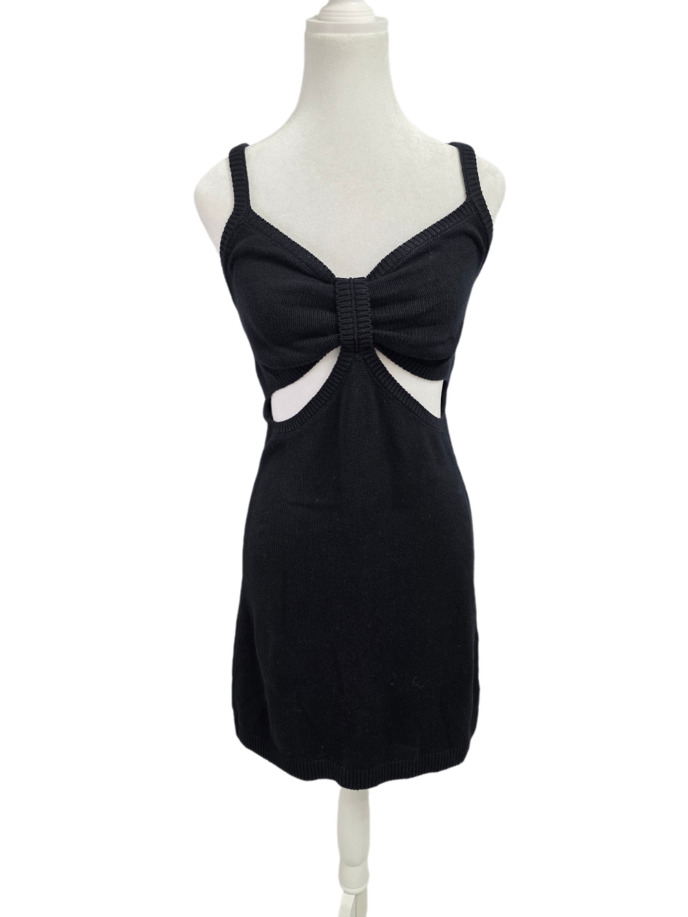 Aerie Black Cut Out Knit Mini Dress
